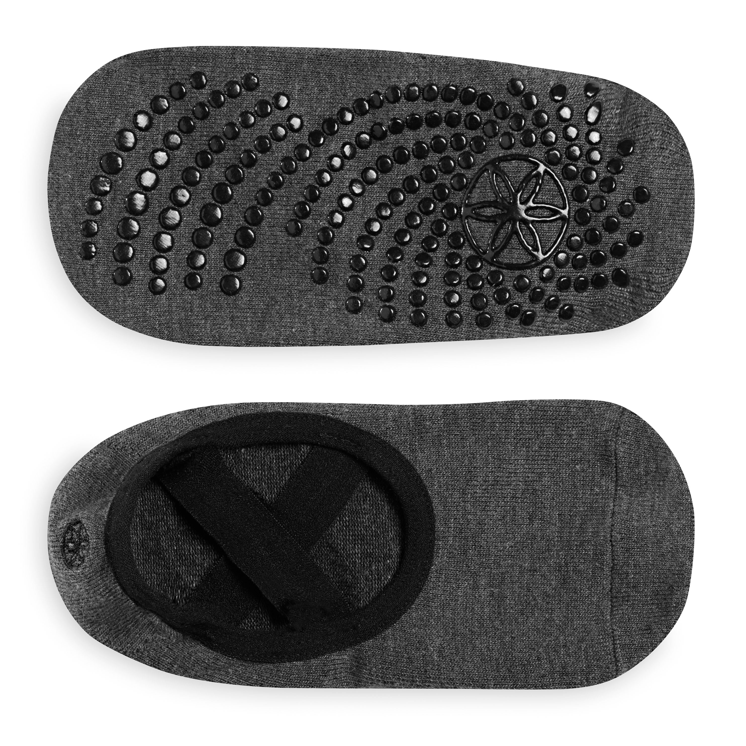 Gaiam Grippy Yoga-Barre Socks - 2 Pack Granite top and bottom