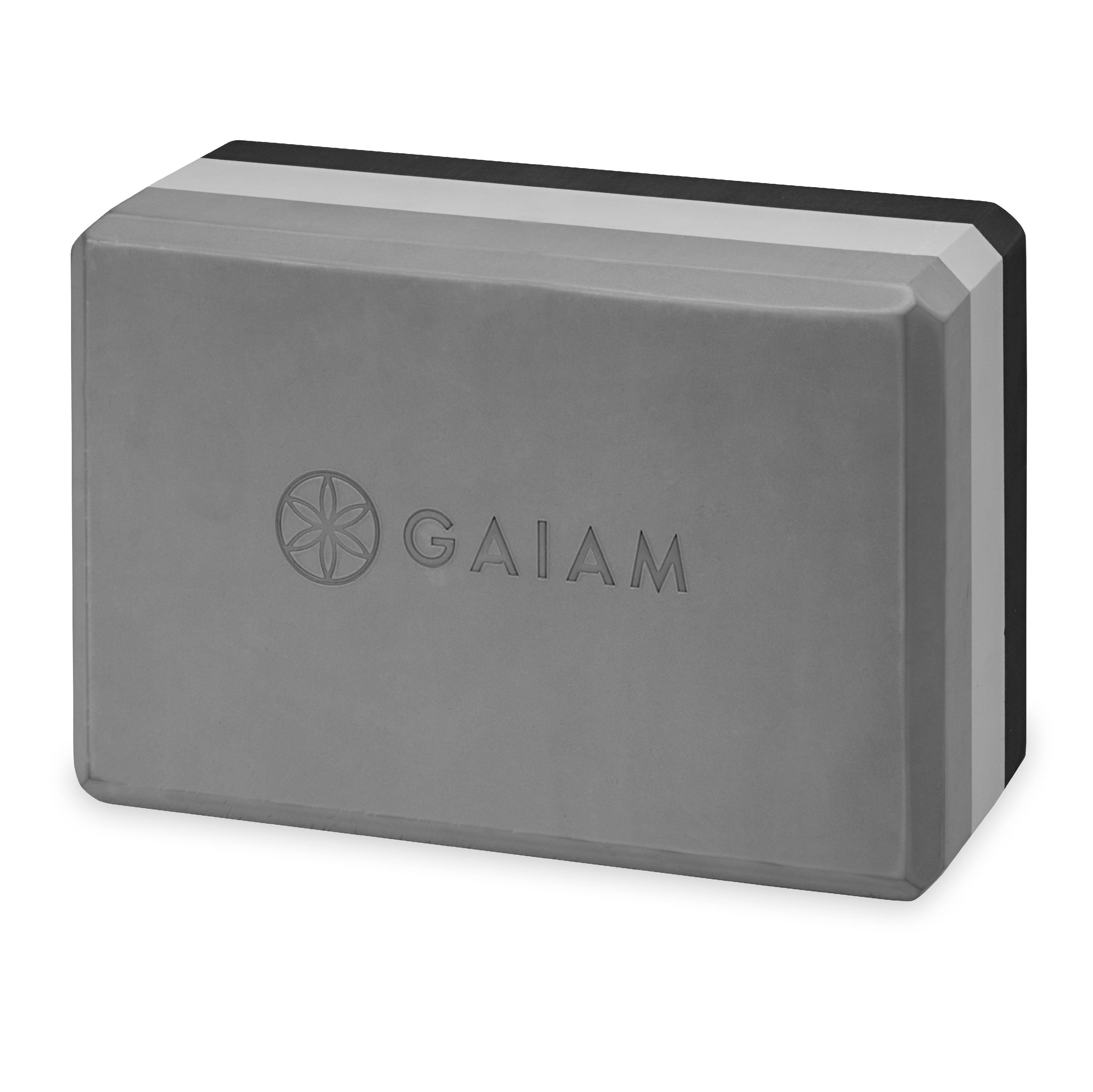 Gaiam Tri-Color Yoga Block Charcoal front angle